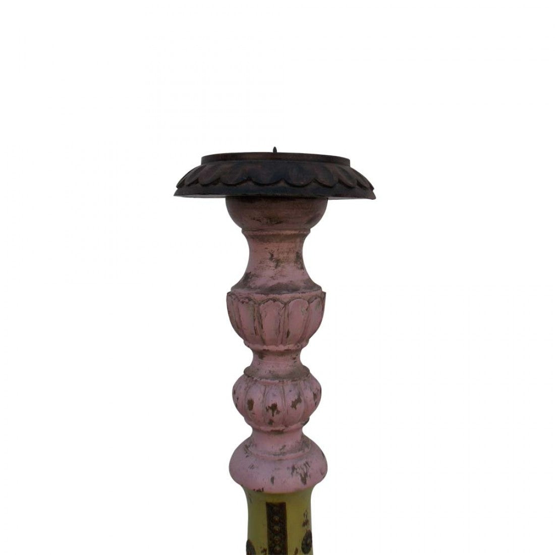 Pillar Candle Stand - Distress Painted Long