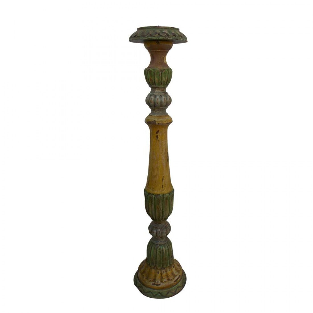 Pillar Candle Stand - Distress Painted Long