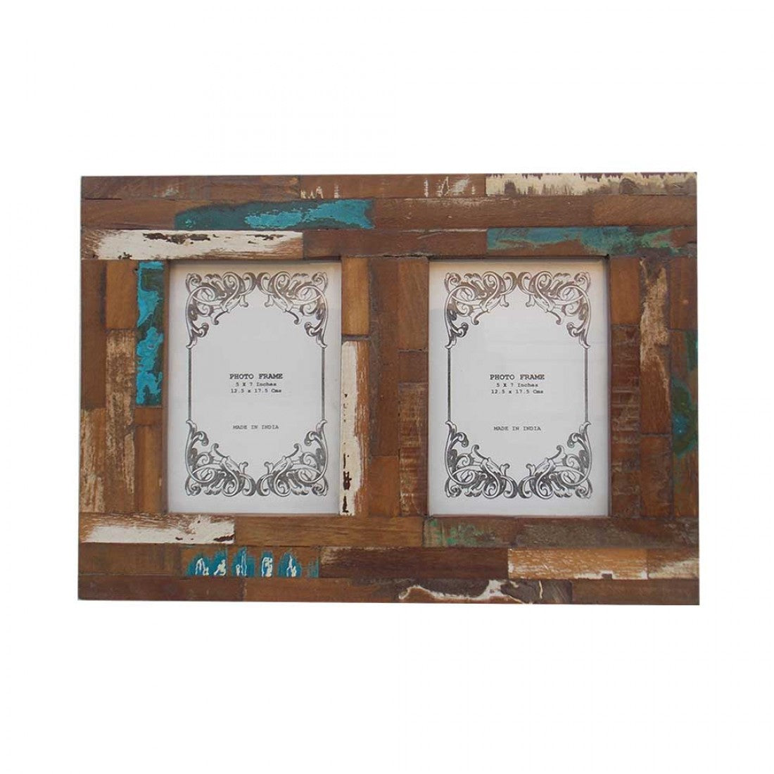 Couple Photo Frame 2 Photo 5 X 7 Inches - Reclaimed Wood