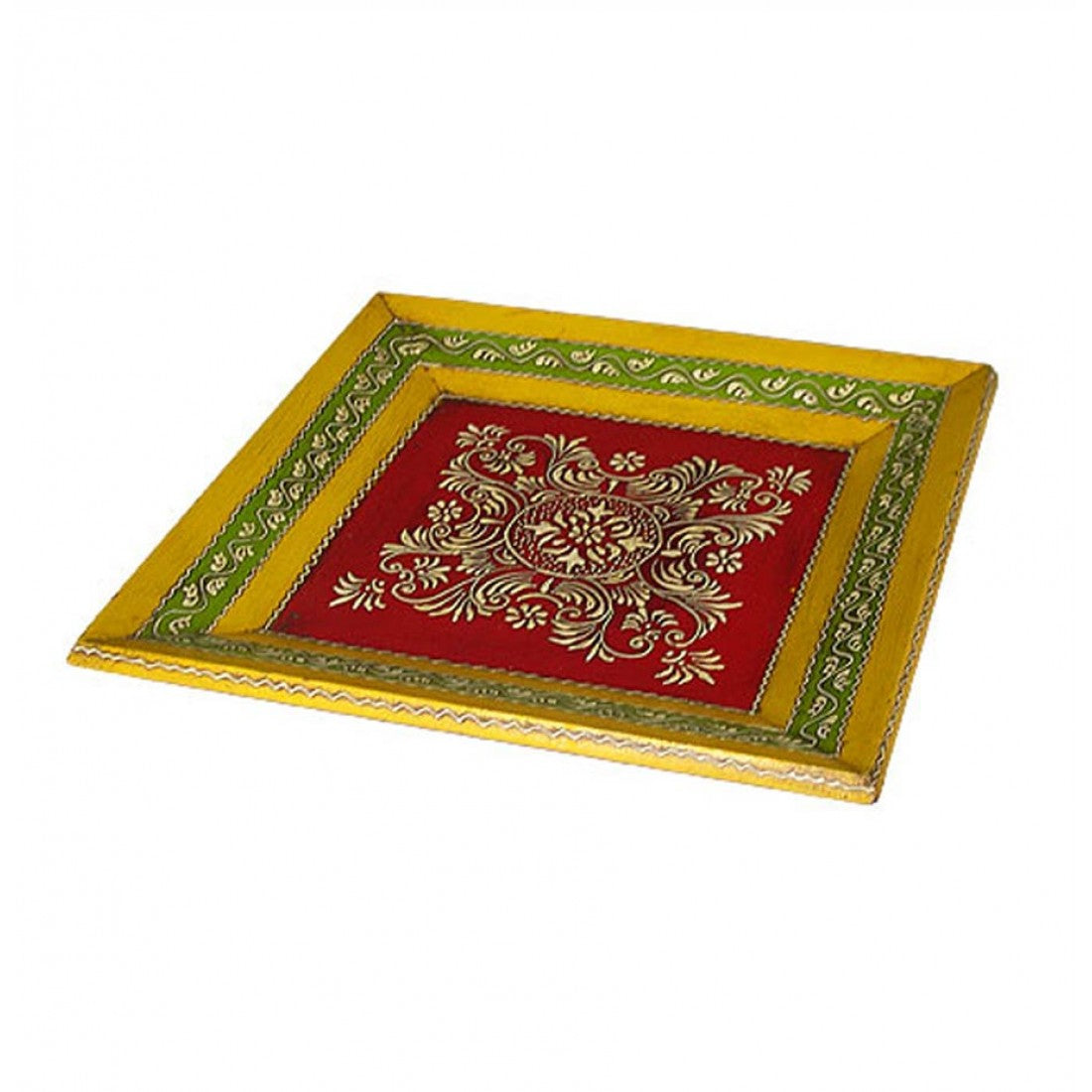 Hand Painted Tray - Platter Square Multi Colours