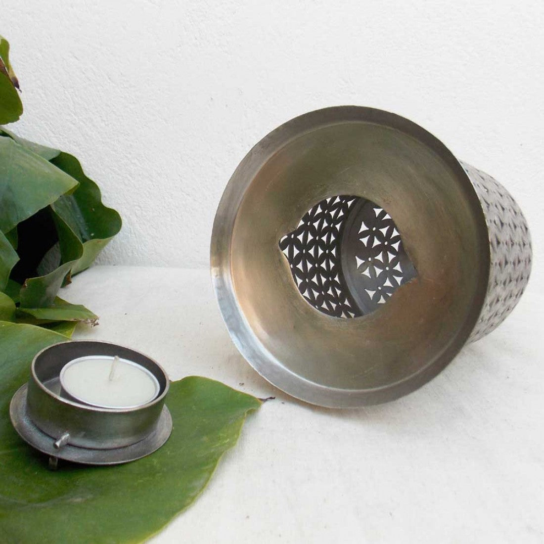 Tower Tea Light Antique Silver