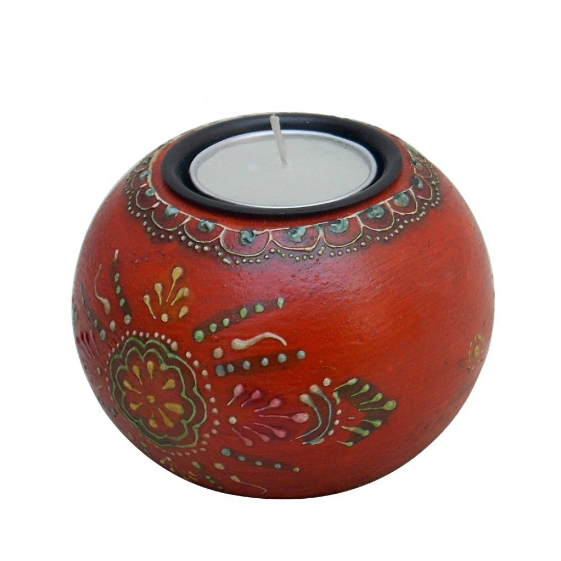 Painted Wooden Ball T Light Assoted Paintings