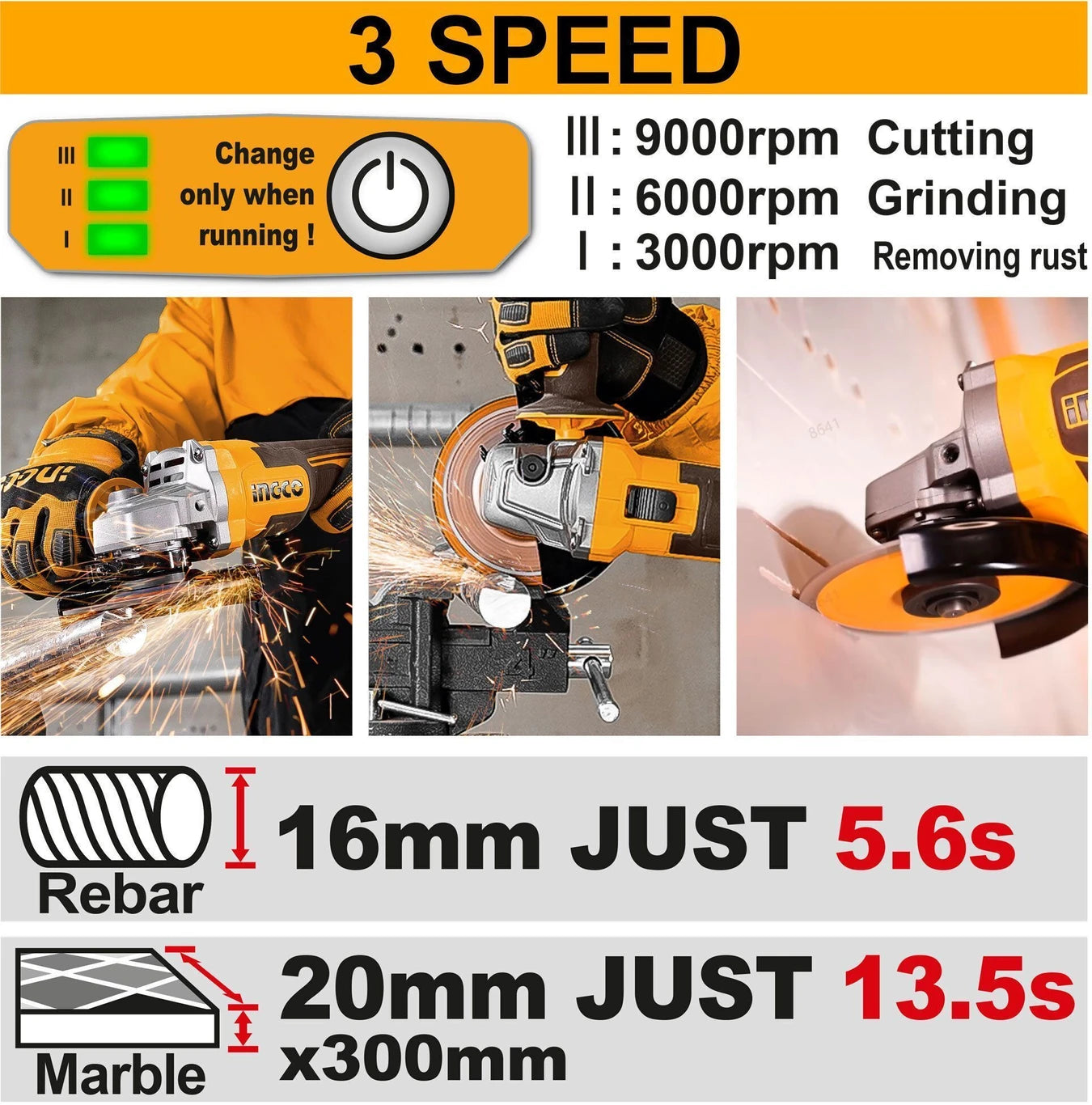 INGCO CAGLI2210032 Angle Grinder (100 mm Wheel Diameter)