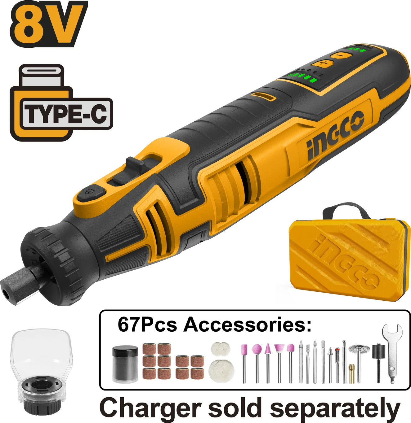 INGCOCordless grinder CMGLI0801