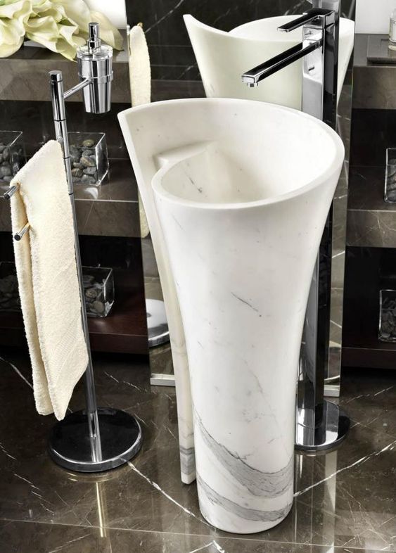 White Italian Marble Basin