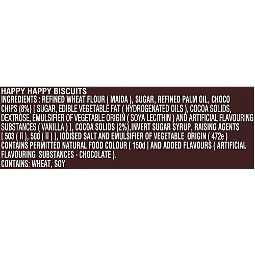 Parle Happy Happy Choco-Chip Cookies, 60 g