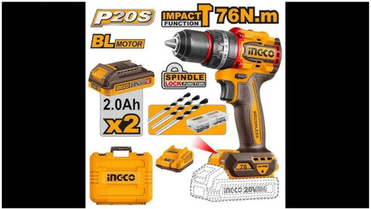 INGCO Compact Brushless Cordless Impact Drill CIDLI20768