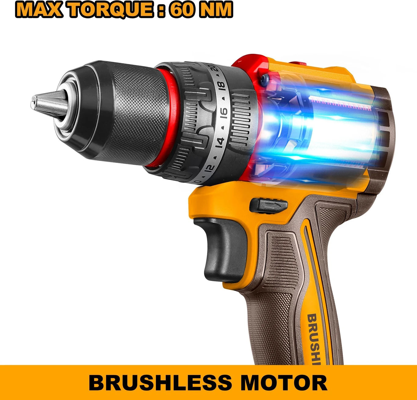 INGCO Compact Brushless Cordless Impact Drill CIDLI20558