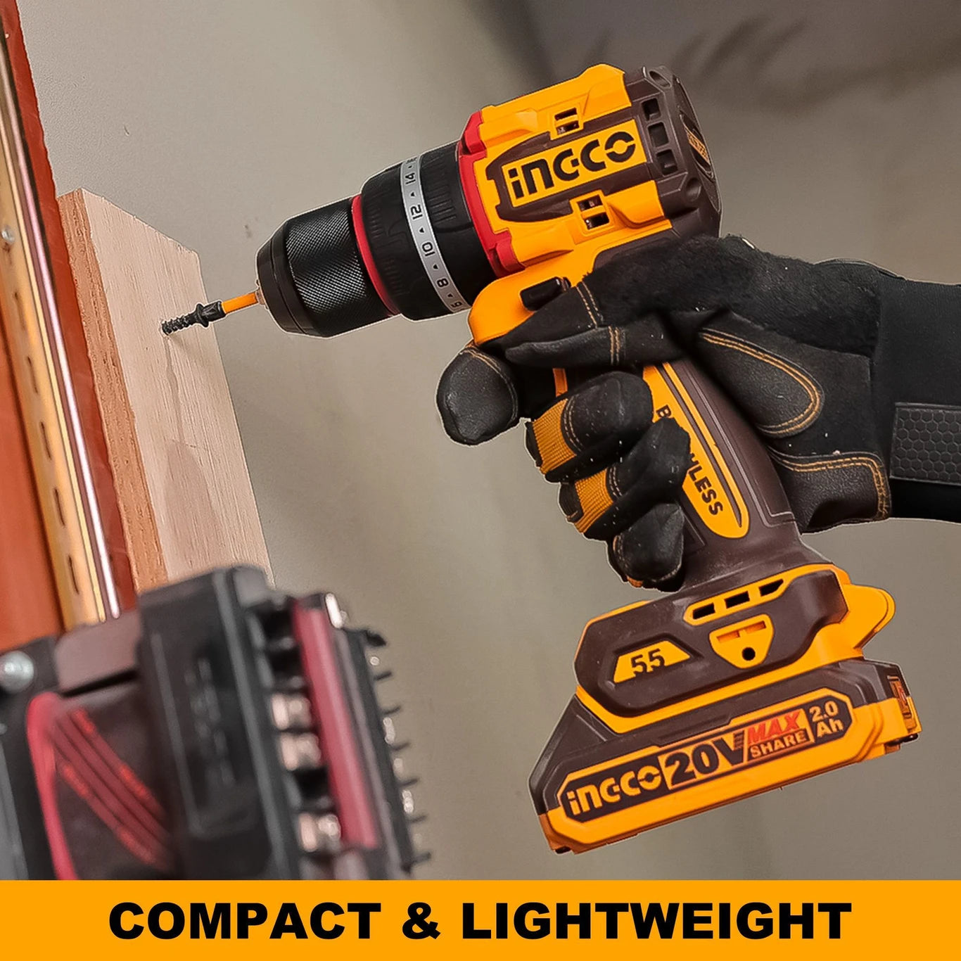 INGCO Compact Brushless Cordless Impact Drill CIDLI20558
