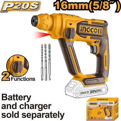 INGCO CRHLI20168 Rotary Hammer Drill (16 mm Chuck Size, 20 W)