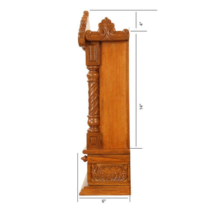 Udaipur Handicrafts Mandir Design For Home Teak Wood L 16" x W 6" x H 24"