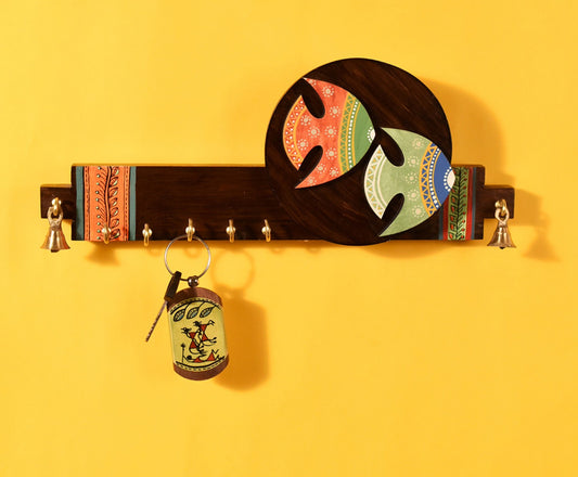 Udaipur Handicrafts Wood Multicolor Madhubuti Fish Handcrafted Key Holder