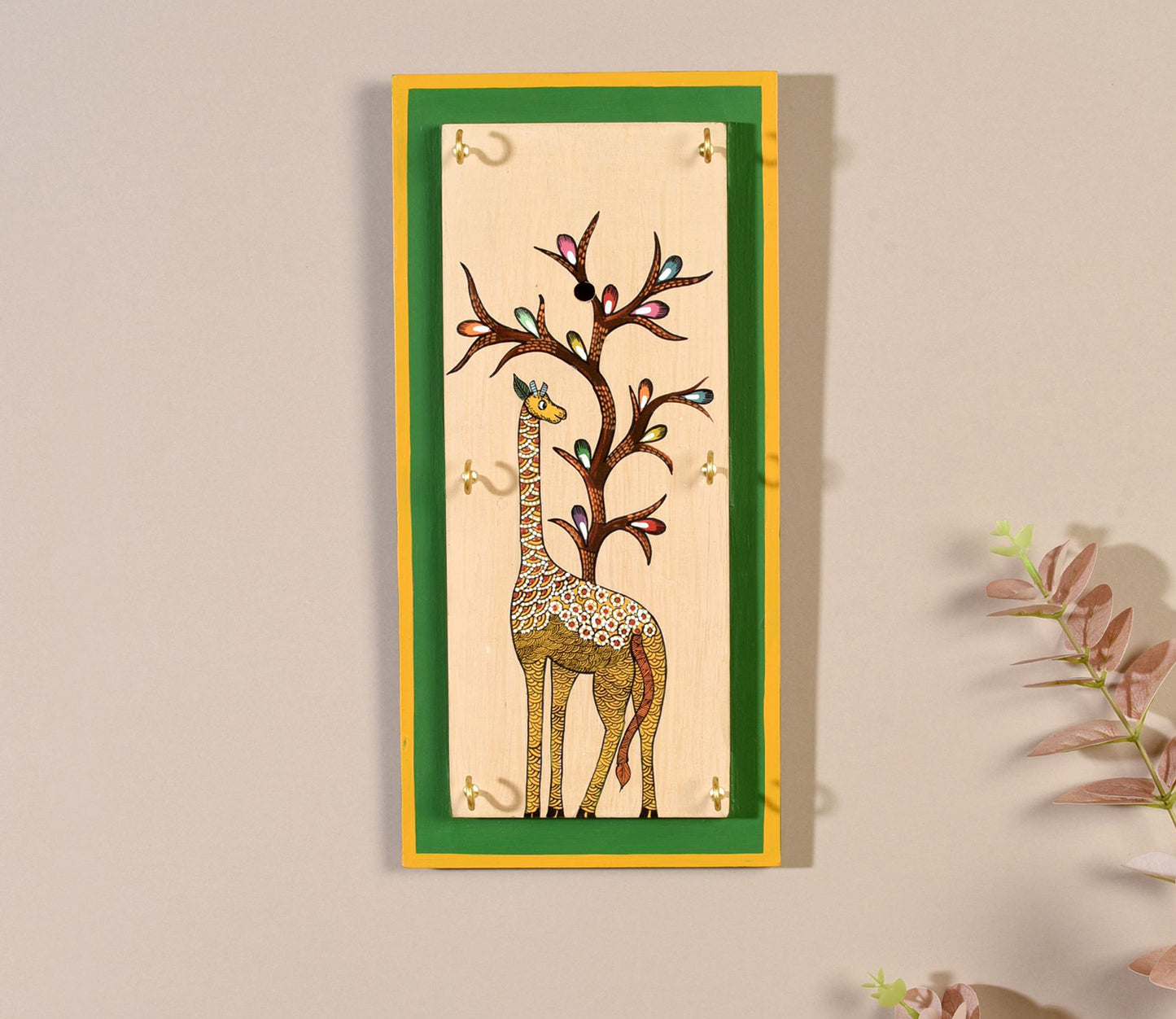 Udaipur Handicrafts Wood  Giraffe Galore  Key Hanger