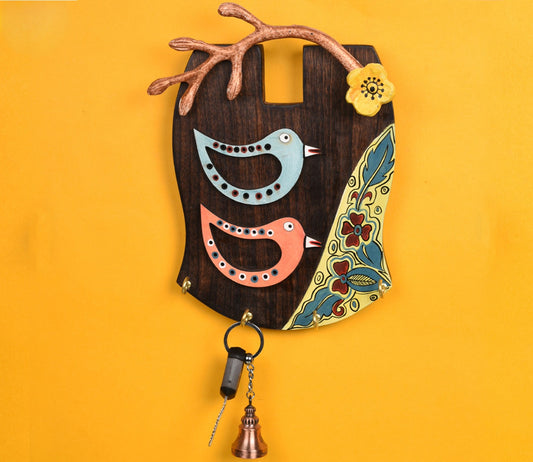 Udaipur Handicrafts  Tribal Art Bird Theme Key Holder