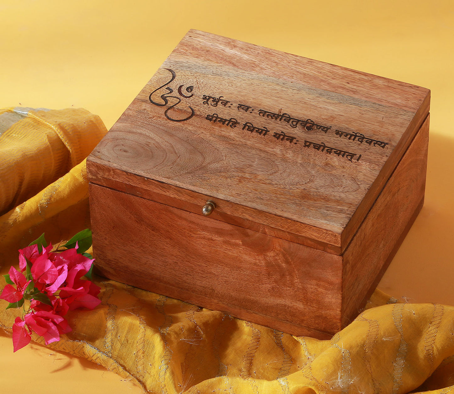 Udaipur Handicrafs Manor House Gayatri Mantra Wooden Box