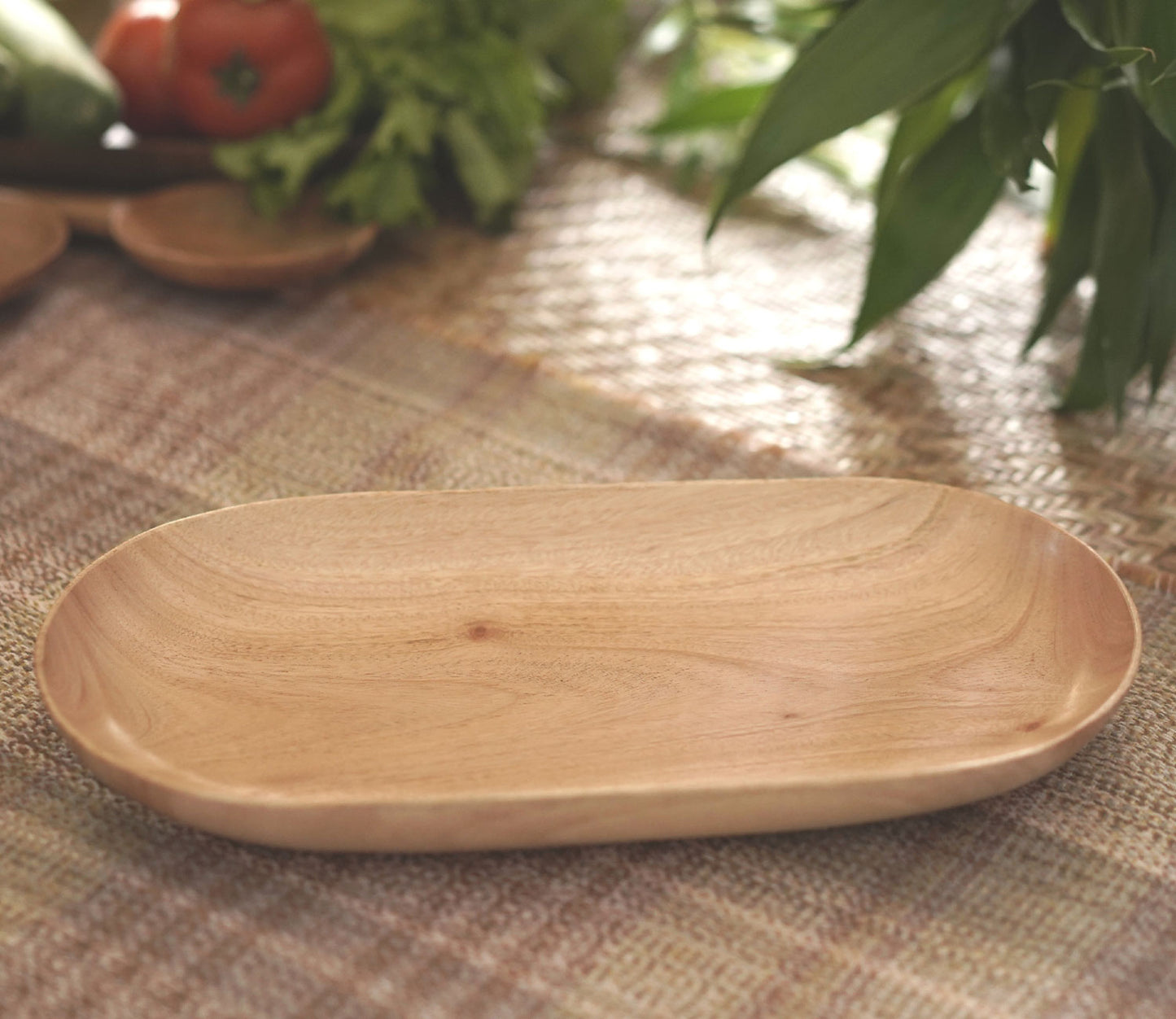 Udaipur Handicrafts Agaja Wooden Salad Platter