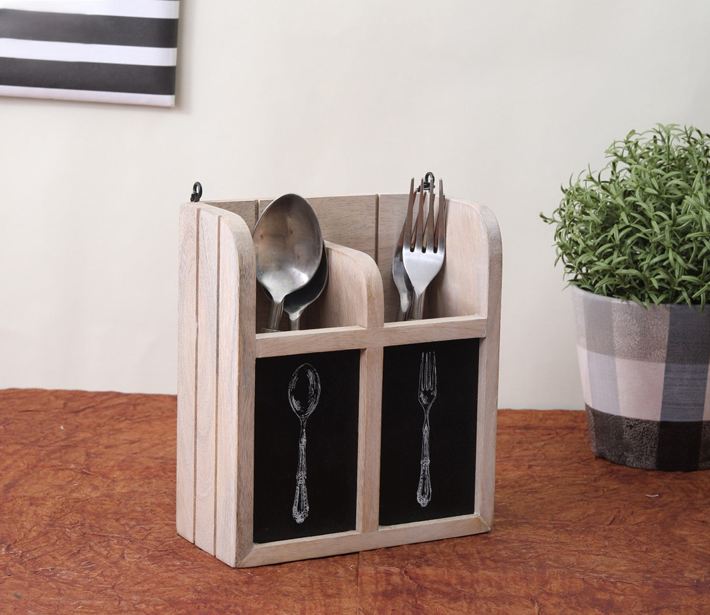 Udaipur Handicrafts Mango Wood Kitchen Cutlery Holder from Style Wood Collection