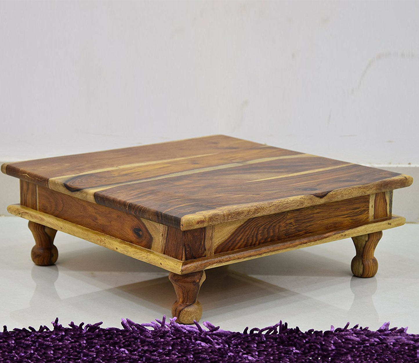 Udaipur Handicrafts Light Brown Wooden Chowki