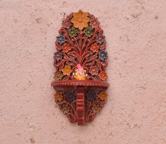 Udaipur Handicrafts Wooden Hand Painted Shelf