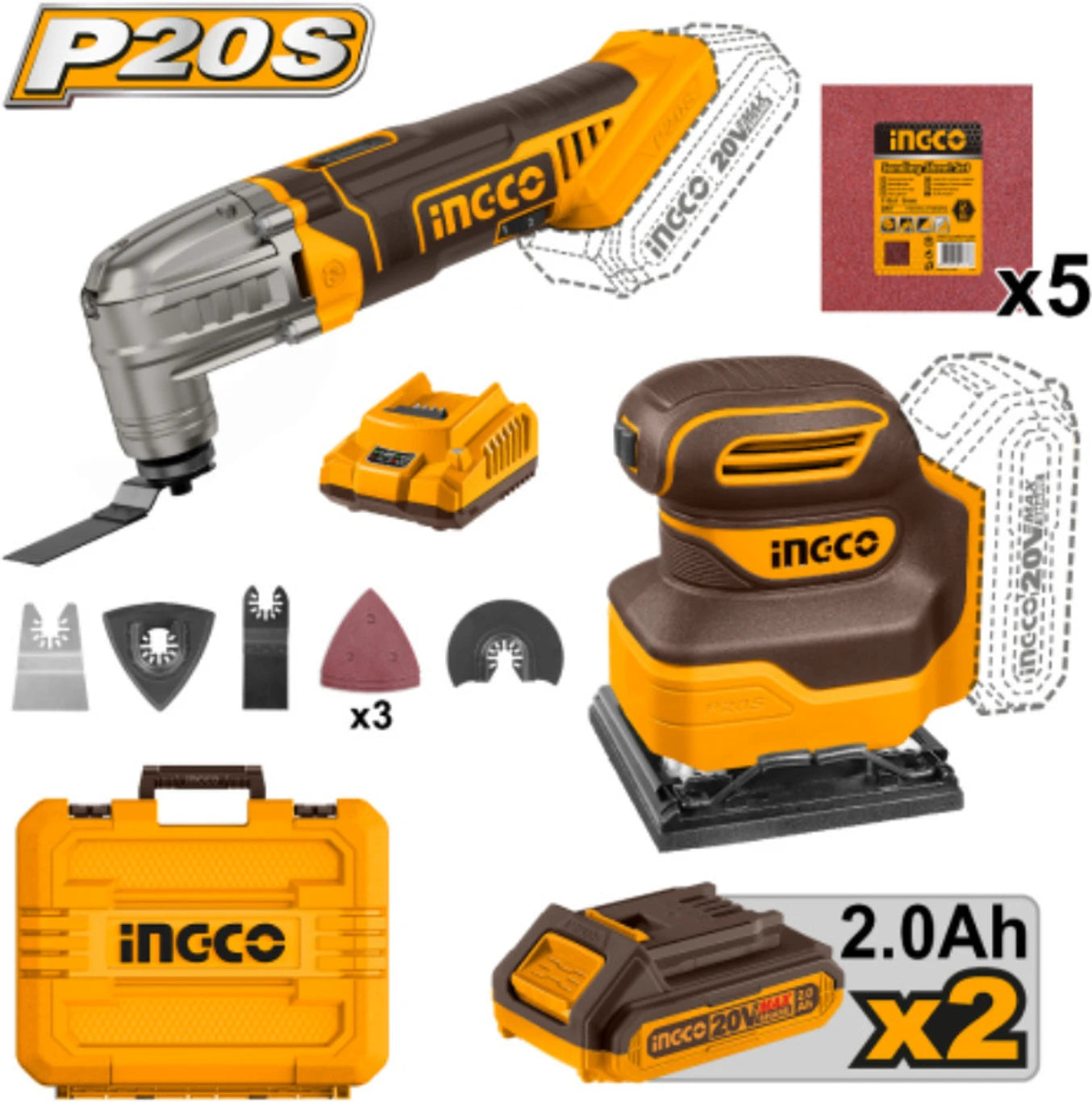 INGCO Cordless 2 pcs combo kit CKLI20276