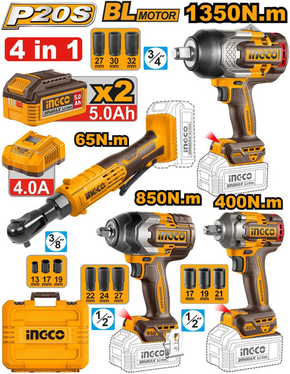 INGCO Cordless 4 pcs combo kit COSLI250783