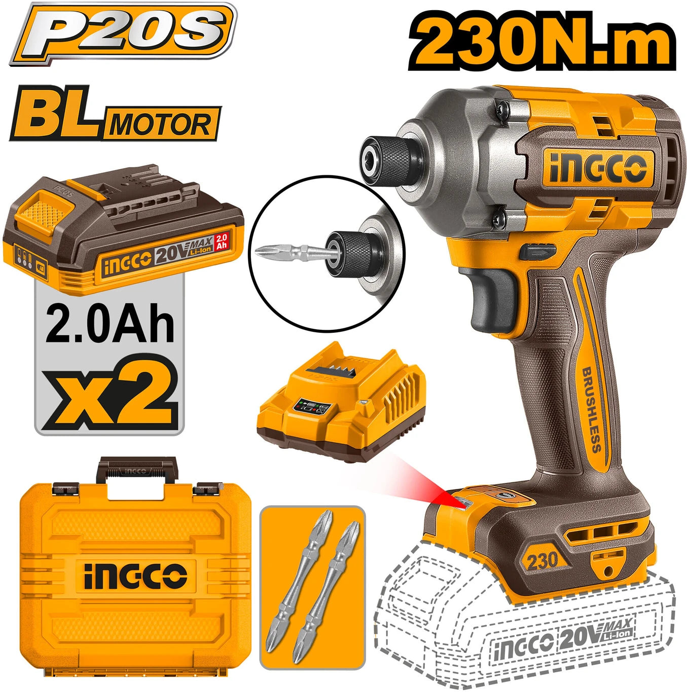 INGCO Cordless impact driver CIRLI2023