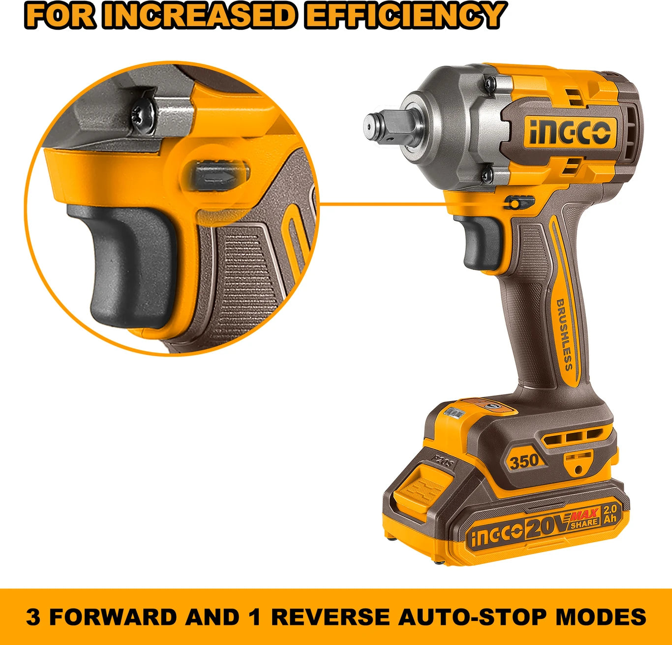 INGCO Cordless impact wrench CIWLI20351