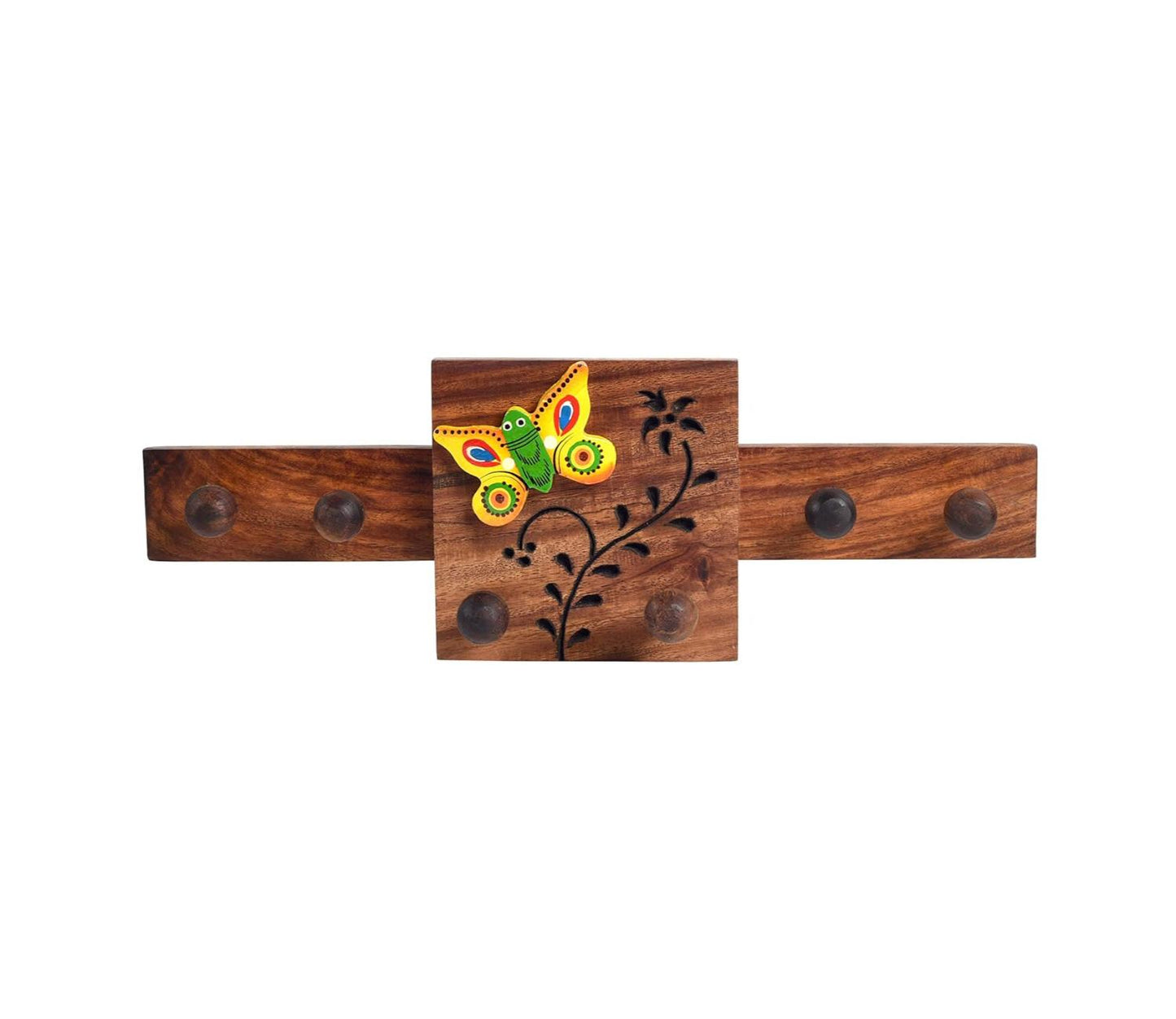 Udaipur Handicrafts Butterfly Motif Sheesham Wood  Key Holder