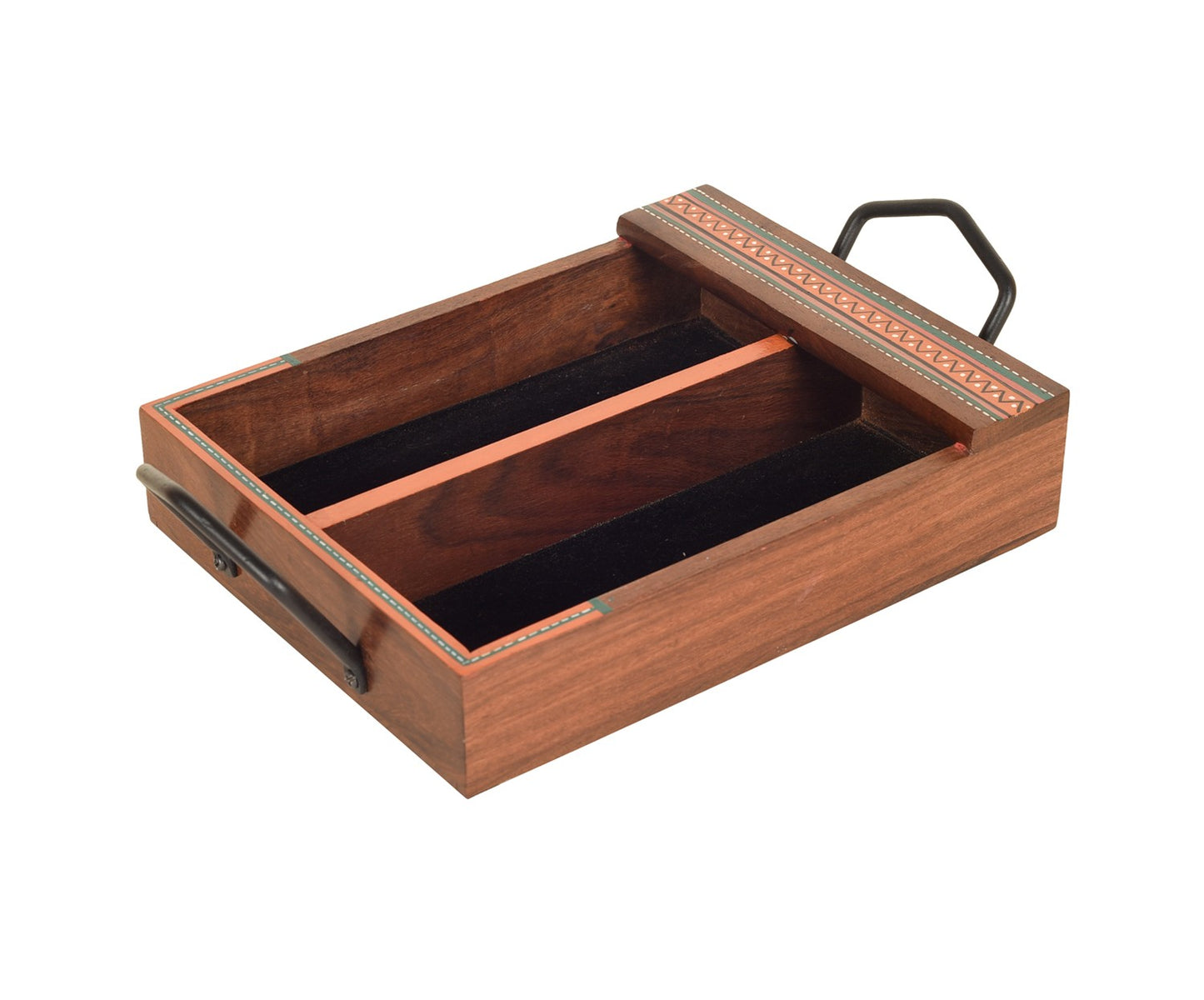 Udaipur Handicrafts Wood Madhubani Art Handcrafted Cutlery Holder Box