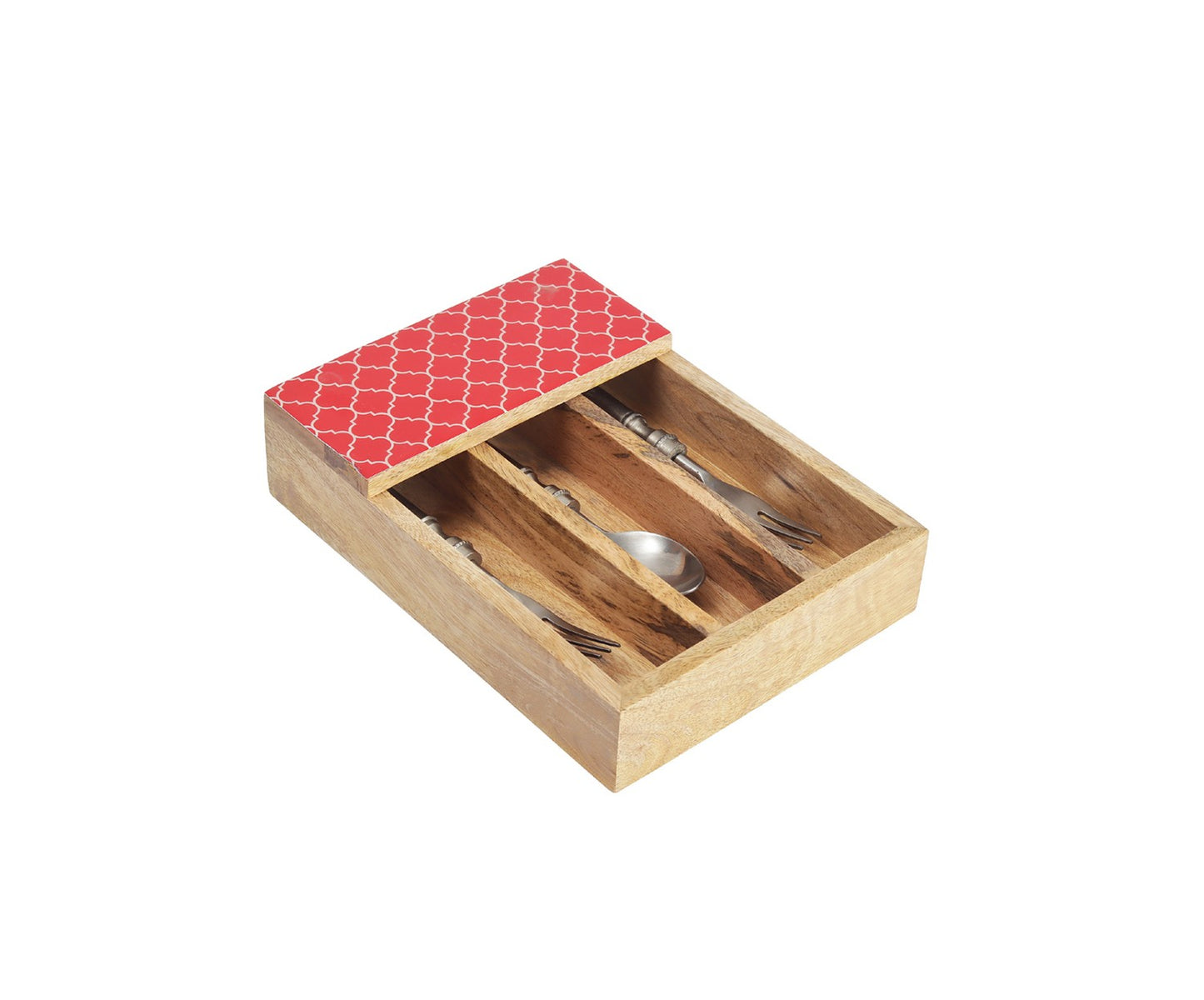 Udaipur Handicrafts Moroccan Red Mango Wood Spoon Holder