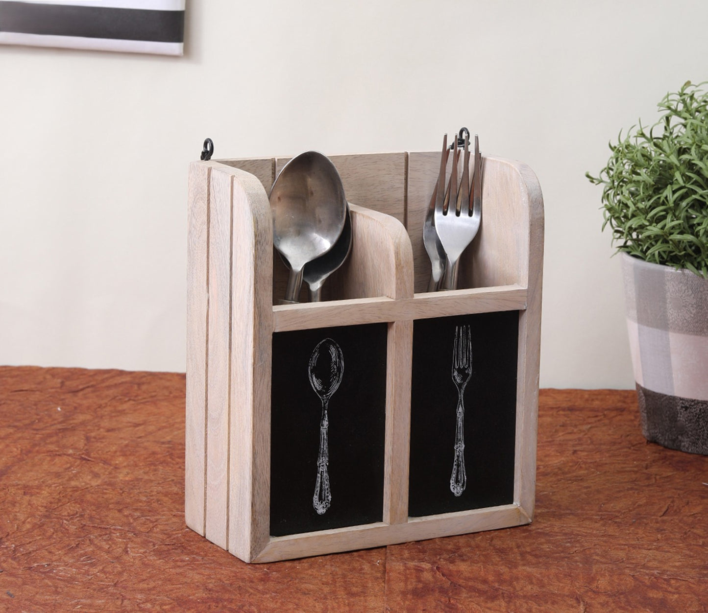 Udaipur Handicrafts Mango Wood Kitchen Cutlery Holder from Style Wood Collection