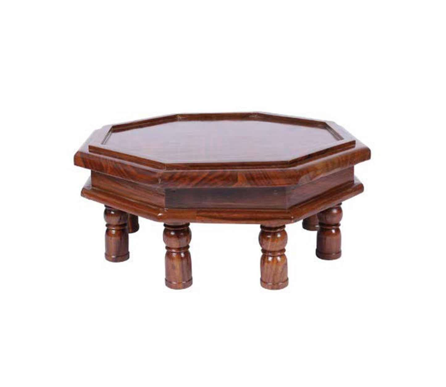 Udaipur Handicrafts Brown Wooden Octagon Chowki