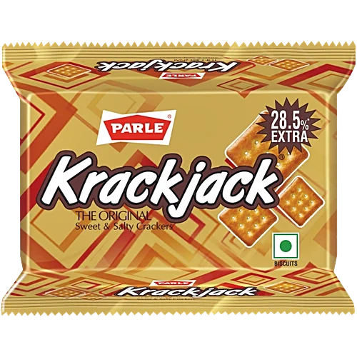 Parle Krack Jack Original Sweet & Salty Cracker Biscuit, 56.7 g (44.1 + 12.6 g Extra)