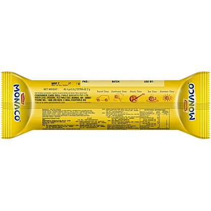 Parle Monaco Biscuit - Classic Regular, Salted Snack, 52.2 g (46.4 + 5.8 g Extra)
