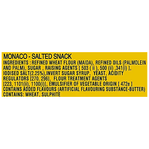 Parle Monaco Biscuit - Classic Regular, Salted Snack, 52.2 g (46.4 + 5.8 g Extra)