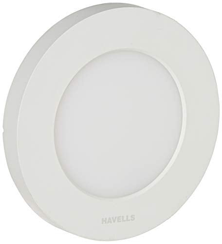 Havells 6W LED Surface Panel Light |(Round Shape)|Warm White | Energy Efficient |Upto 3KV Surge Protection|Premium Downlight for Home and Office|BIS Approved| Pack of 1
