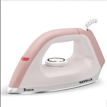 Havells Pressa Dry Iron, 1100W, Non-stick sole plate with German Technology, (Peach)