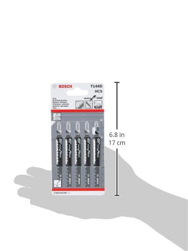 Bosch Professional Jigsaw Blades T 144 D, Speed For Wood, Suitable For Straight Cuts, Blade Length 100mm, Pack Of 5
