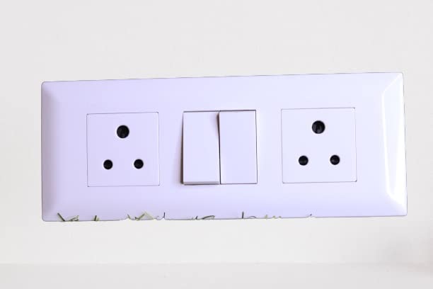 Schneider Electric - Livia White - For bedside/kitchen/TV unit/Desktop ~ 2 (6A) X 1 way switch + 2 6A 3Pin socket Outlet with shutter (BIS)