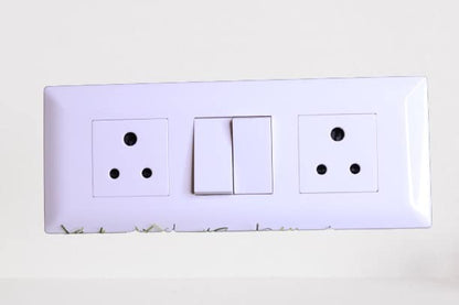 Schneider Electric - Livia White - For bedside/kitchen/TV unit/Desktop ~ 2 (6A) X 1 way switch + 2 6A 3Pin socket Outlet with shutter (BIS)