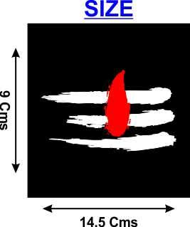 Akshar Arts Bhuwana 45_Mahadev Tilak Car Sticker Vinyl Decal for Car Truck Window Bumper Sticker, Pack of 1, Red and White