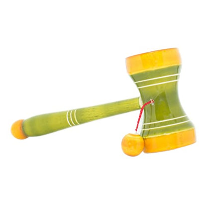 Udaipur HandiCrafts Wooden Baby Rattles Combo Pack Set of 6, Non Toxic Channa Patna Toys - Baby Musical Toys, Teether, Natural Colors, Loud Sound for New Born, Baby, Infants.