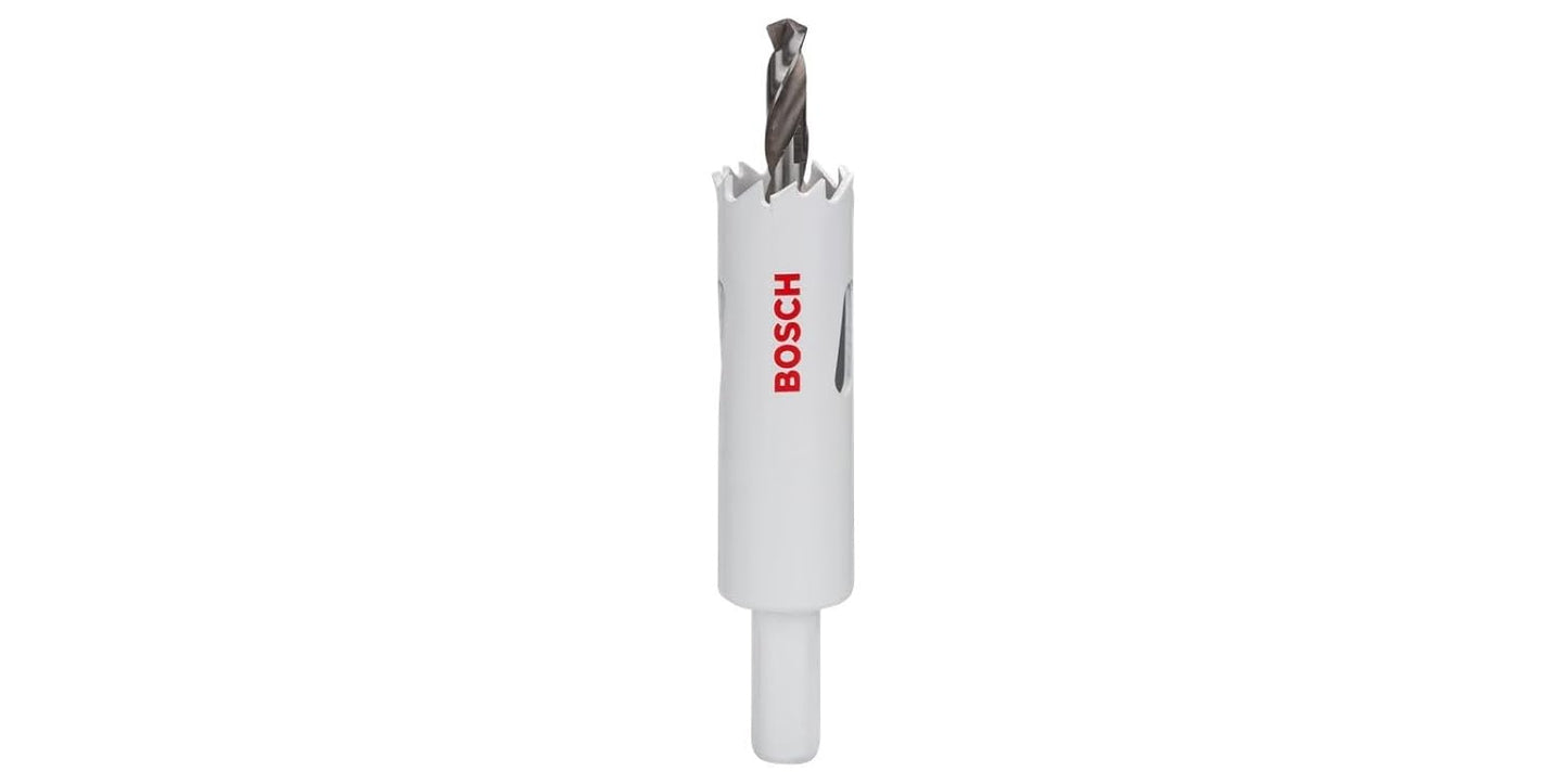BOSCH 2609255601 HSS Bi-Metal Holesaw 20mm | Fast Cutting in Wood, Metal & Plastics | Vario Tooth for Smooth Performance | One-Piece Low-Vibration Design | Fits All Brands with Hex Connection