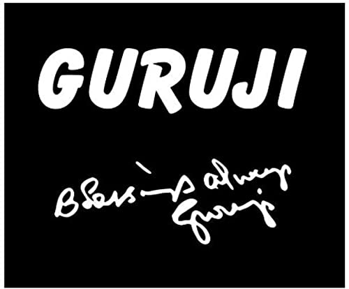 Akshar Arts Bhuwana GURUJI & Blessings Always GURUJI Set White Sticker for Car Bike Laptop Sticker (GURUJI & Blessings Always GURUJI
