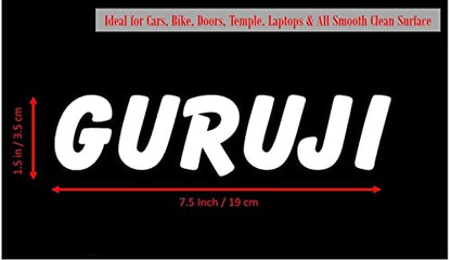 Akshar Arts Bhuwana GURUJI & Blessings Always GURUJI Set White Sticker for Car Bike Laptop Sticker (GURUJI & Blessings Always GURUJI