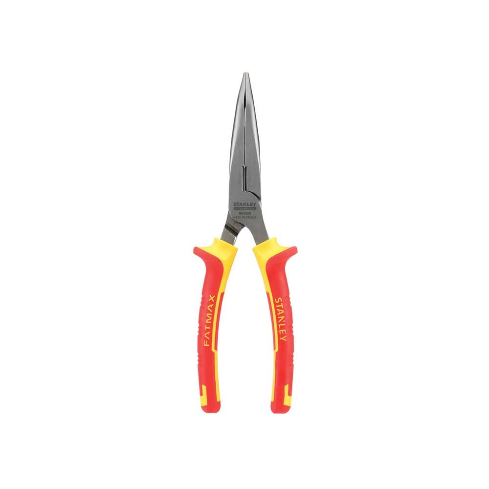 STANLEY FATMAX® 0-84-008 VDE Bent Nose Pliers, 200mm (8"), Ideal For Repair Of Electric Vehicles, Gripping & Manoeuvring Objects, Red and Yellow