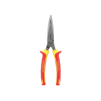 STANLEY FATMAX® 0-84-008 VDE Bent Nose Pliers, 200mm (8"), Ideal For Repair Of Electric Vehicles, Gripping & Manoeuvring Objects, Red and Yellow