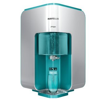 Havells MAX Water Purifier, First corner mounting design (Patented), Copper+Zinc+pH Balance with natural minerals, 7 stage Purification, RO+UV Purification tech., 7 L Transparent tank (White & green)