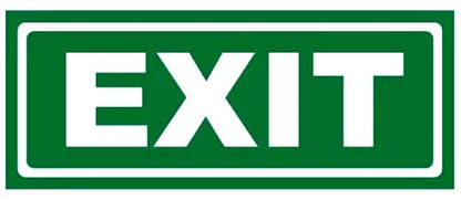 Akshar Arts Bhuwana Exit - Safety Sign Glow Sticker |Waterproof Radium Night Glow Illumination Sticker