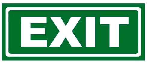 Akshar Arts Bhuwana Exit - Safety Sign Glow Sticker |Waterproof Radium Night Glow Illumination Sticker